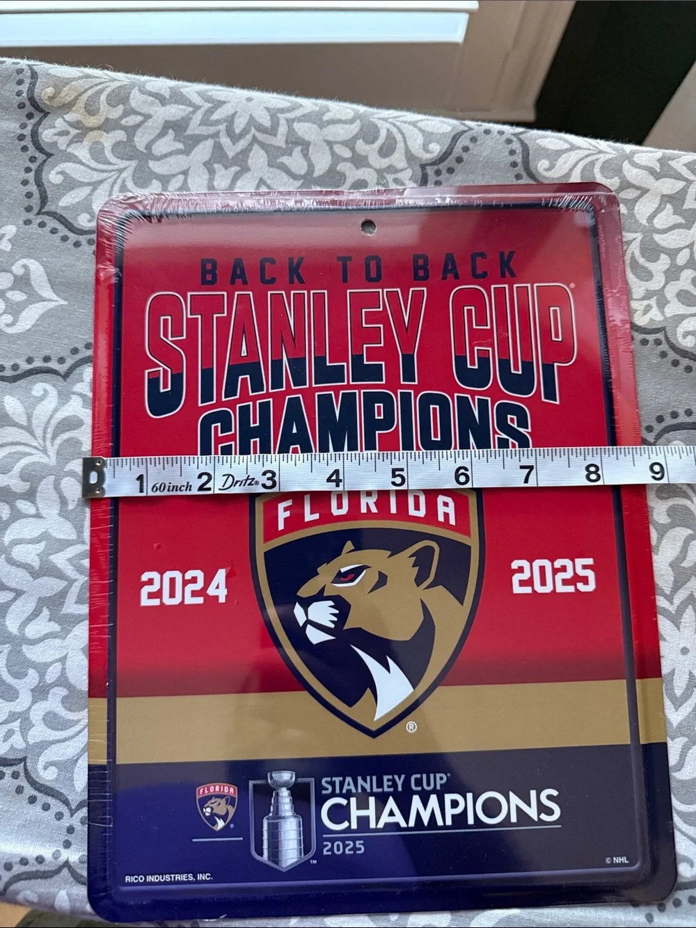 NEW! Florida Panthers Metal Parking Sign 2025 Back 2 Back Stanley Cup Champions